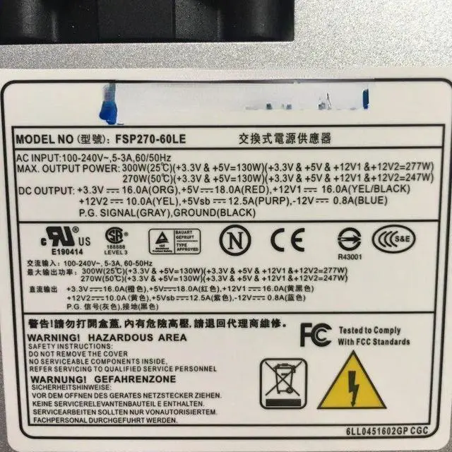 Alt view image 4 of 4 - For FSP270-60LE FSPATX250W P4 HK250-93FP ITX case FLEX NAS 1U power supply