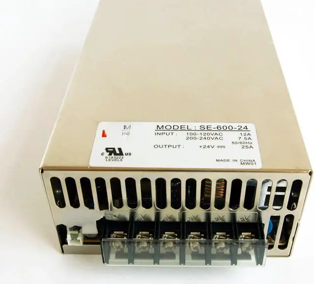 Alt view image 2 of 3 - For Taiwan Mingwei SE-600-24 switch power supply 24V25A industrial control LED power supply