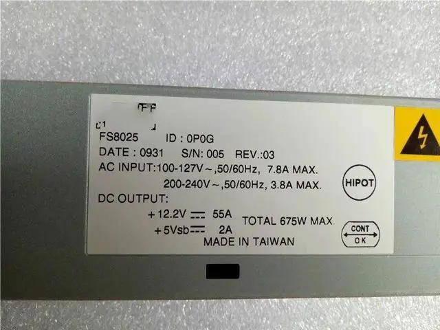 Alt view image 2 of 5 - For ACBEL FS8025-0P0G 675W power module FS8025-0P0G server power supply