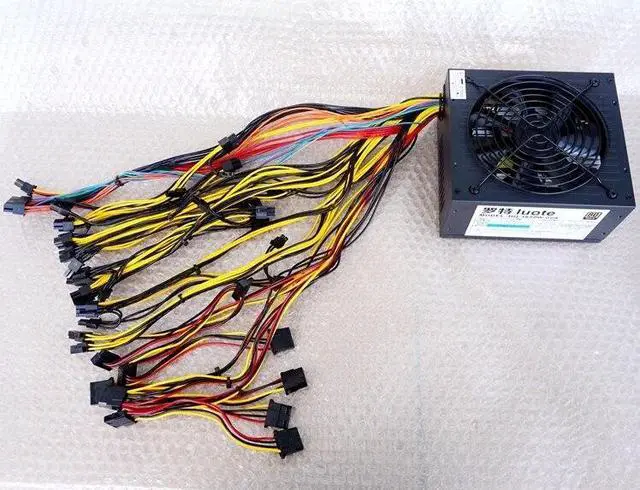 Alt view image 4 of 4 - Gold power 1600W power 1500W 1600W graphics card ATX server power mute