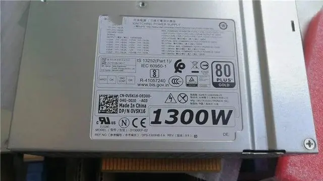 Alt view image 4 of 4 - For Dell D1300EF-02 V5K16 1300W power supply T5810 T7810 T7910 power supply