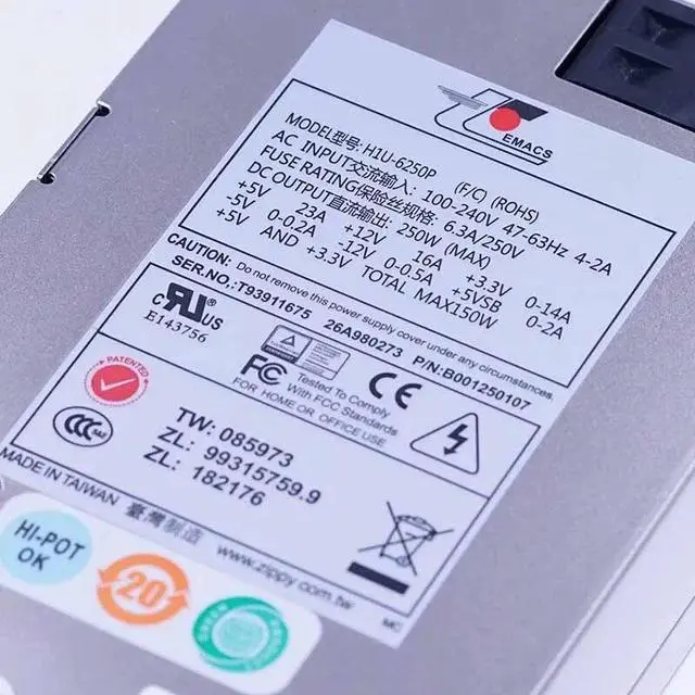 Alt view image 2 of 5 - H1U-6250P H1U-6150P Industrial control server 1U blade power supply