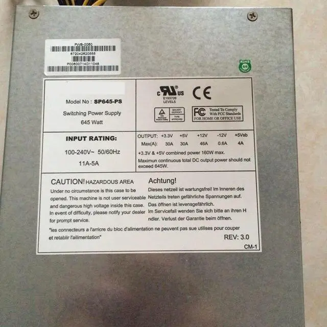 Alt view image 3 of 3 - Almost  PSU For Ablecom 645W Switching Power Supply SP645-PS PWS-0060 Replaceable SP650-RP