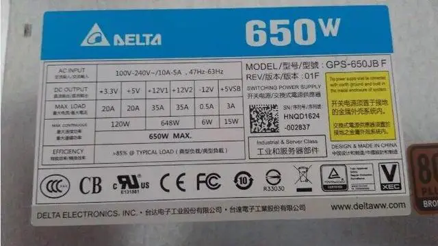 Alt view image 4 of 4 - Fo Delta GPS-650JBF GPS-650JB F DPS-650AB-27A C650 industrial control power supply
