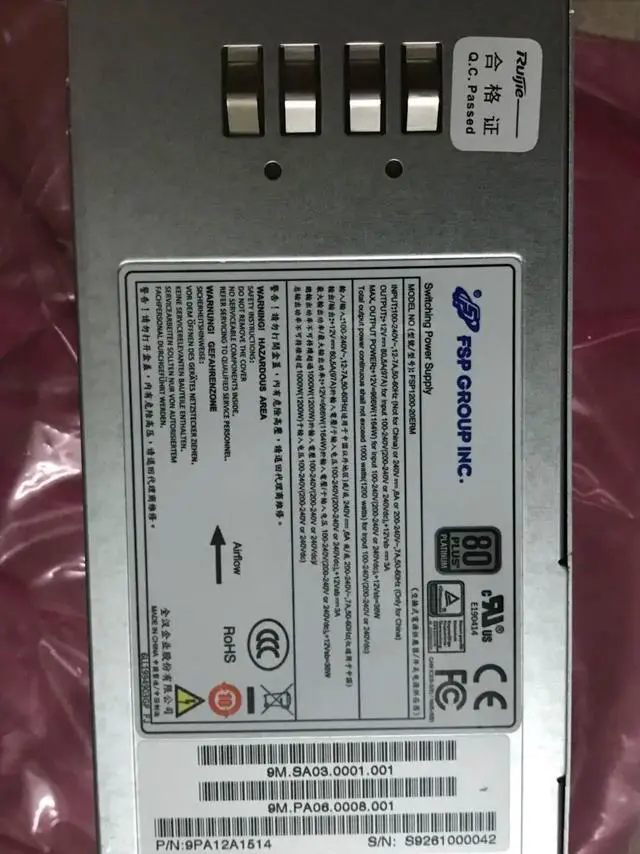 Alt view image 2 of 2 - For FSP1200-20ERM N5280 8480 M4 Server Switch Power Supply