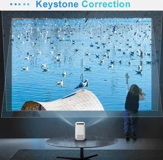 Alt view image 5 of 7 - FLZEN 1080P Native Portable WiFi Projector, 4500 Lumens Wireless Home Theater Projector with Screen Mirroring & Casting, Upright Design & Bluetooth Speaker Mode