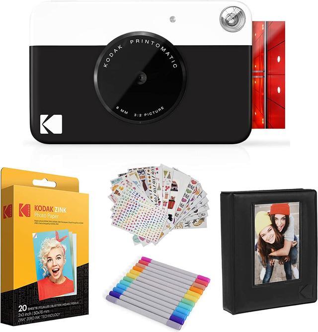 Kodak Printomatic Instant Camera (Black) Gift Bundle + Zink Paper