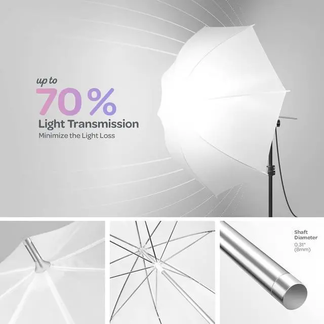 Alt view image 3 of 6 - LimoStudio, 700W Output Lighting Series, LMS103, Soft Continuous Lighting Kit for White and Black Umbrella Reflector with Accessory and Carry Bag