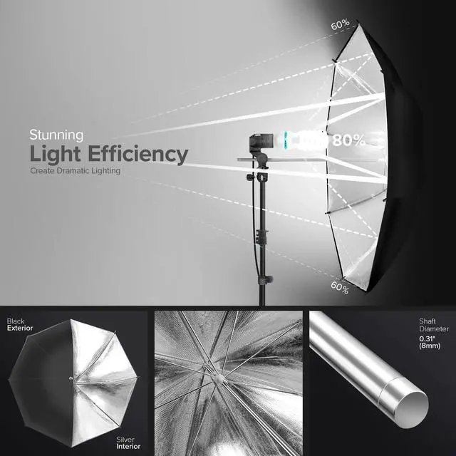 Alt view image 5 of 6 - LimoStudio, 700W Output Lighting Series, LMS103, Soft Continuous Lighting Kit for White and Black Umbrella Reflector with Accessory and Carry Bag
