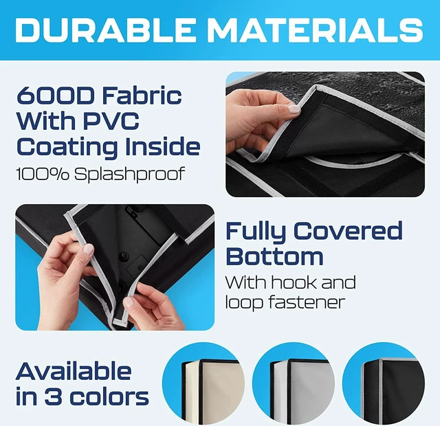 Alt view image 6 of 7 - Garnetics Outdoor TV Cover 65 Inch Waterproof Weatherproof Heavy Duty 600D TV Cover for Outside 65, Outdoor TV Enclosure with Bottom & Remote Pocket, Fits 60-65 Inch Flat Screen TV