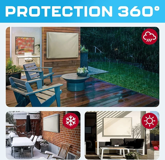 Alt view image 5 of 7 - Garnetics Outdoor TV Cover 65 Inch Waterproof, Weatherproof TV Enclosures with Smart Shield Screen Protectors, Ideal for Outdoor Use, Moving, and Storage - Beige