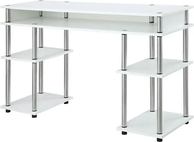 Main image of Convenience Concepts Designs2Go No Tools Student Shelves Desk, 47.25" L x 15.75" W x 30" H, White