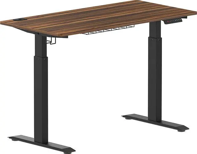 Alt view image 4 of 7 - SHW Memory Preset Electric Height Adjustable Standing Desk, 120 x 60 cm, Walnut
