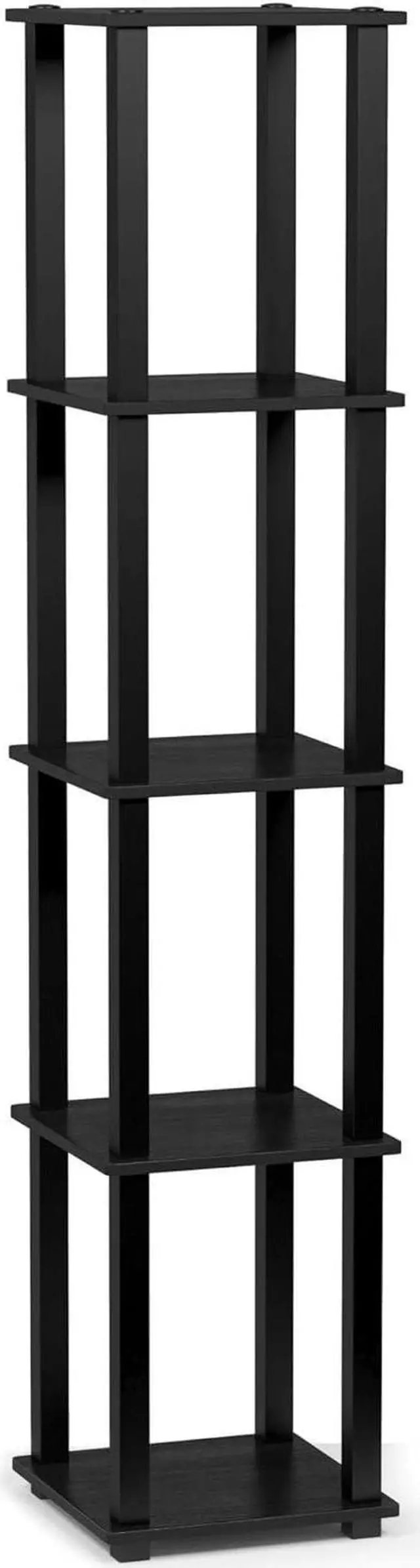 Alt view image 6 of 7 - FURINNO Turn-S-Tube 5-Tier Corner Square Rack Display Shelf, Americano/Black