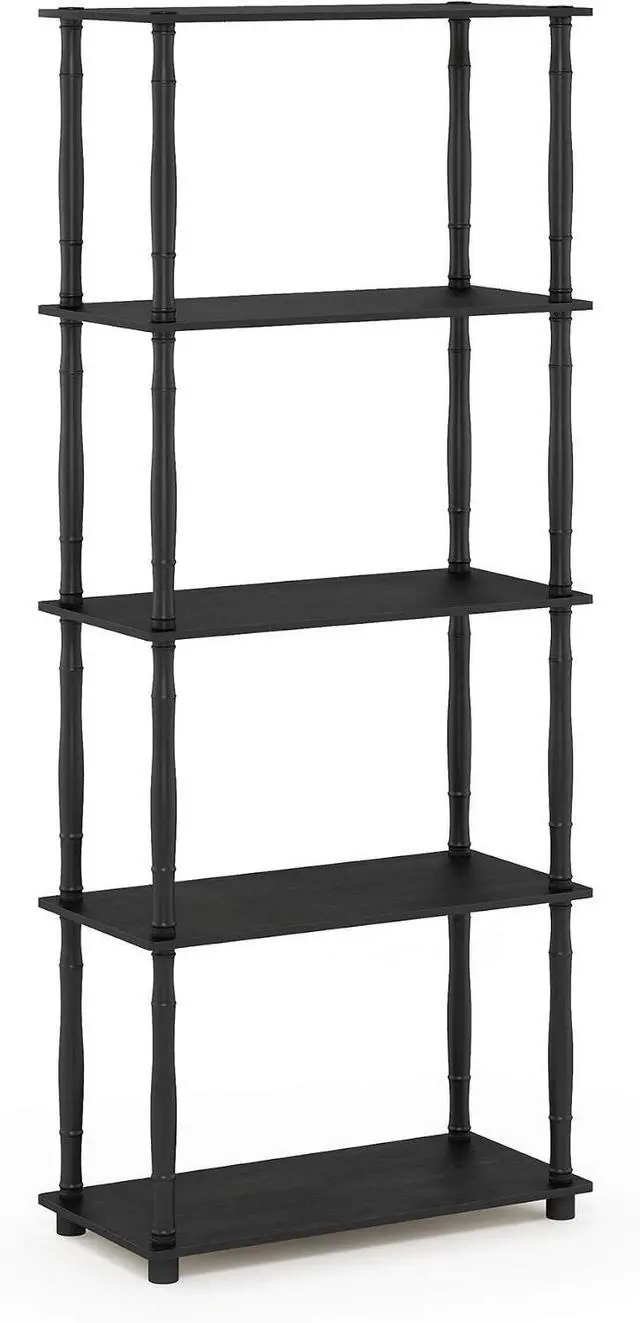Alt view image 7 of 7 - Furinno Turn-N-Tube 5-Tier Multipurpose Shelf / Display Rack / Storage Shelf / Bookshelf, Classic Tubes, Americano/Black