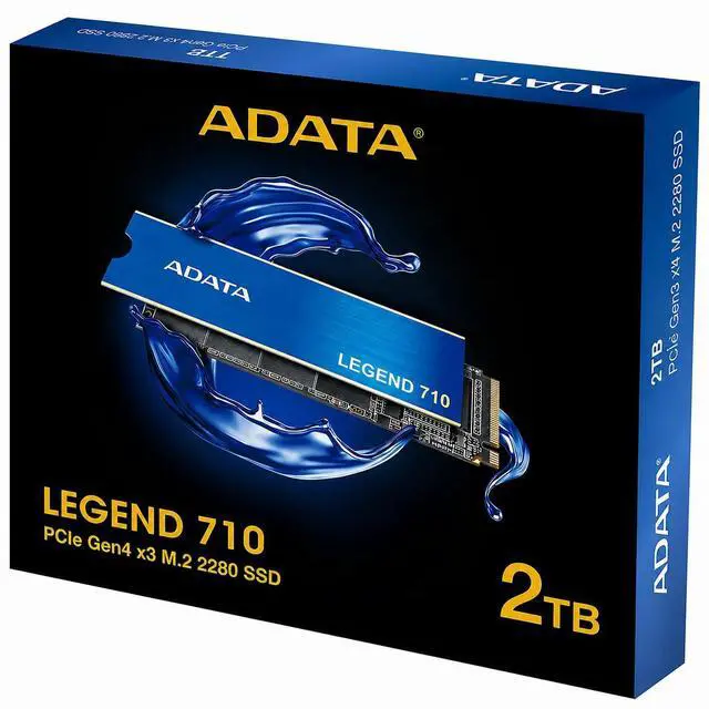 Main image of ADATA LEGEND 710 2TB NVMe SSD PCIe Gen4 x3 M.2 2280 Internal Solid State Drive Up to 2400MB/s Read, 1600MB/s Write (SLEG-710-2000GCS)