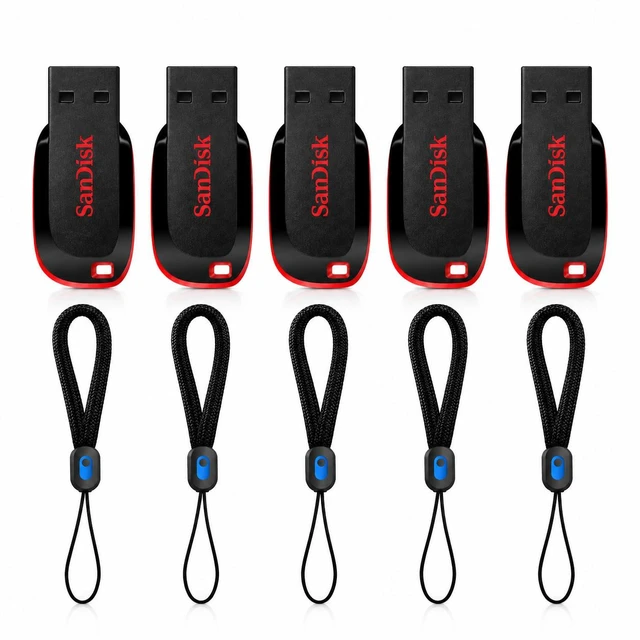 Main image of SanDisk 5-Pack USB Flash Drives with 5 Wrist Lanyards
