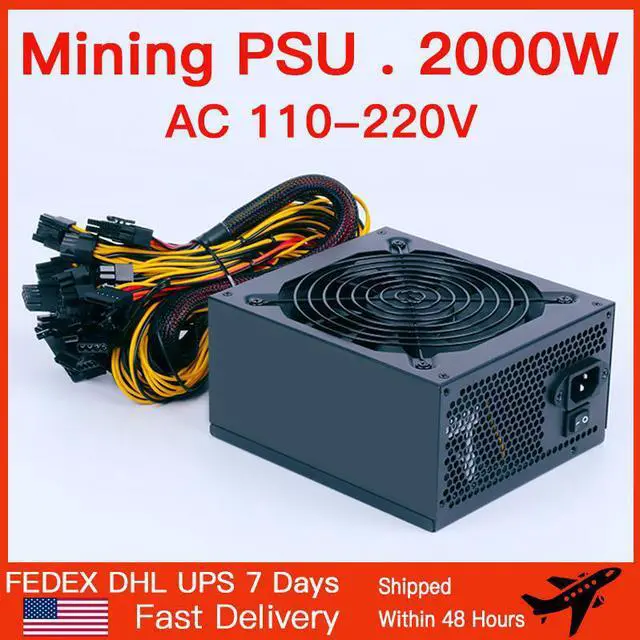 Main image of 110V-260V Power Supply ETH ATX Mining Power Supply 2600W 2400W 2000W Bitcoin Miner Support 8 Display Cards GPU For Mining Rig