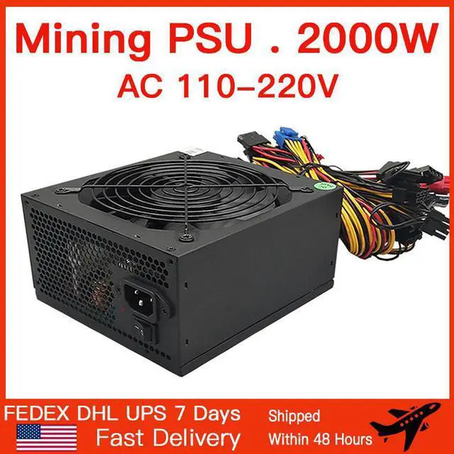Main image of 1800W 2000W 2400W Mining Power Ethereum BTC Asic ATX Mining Power Supply ETH Bitcoin mining PSU PC Power Supply Mining Rig 8 GPU