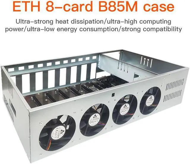 Alt view image 2 of 7 - (with 2000W PSU) mining equipment case 8 GPU mining case, with 4 powerful cooling fans and mining motherboard (without GPU), for BTC / eth / Zec GPU mining equipment, with memory card mc02