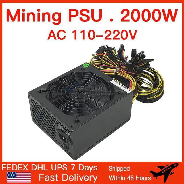 Main image of GPU Mining Power Supply 2000W PSU for 8 GPU ETH Rig Ethereum Miner 80 Plus Gold Designed for US Voltage 110V Mining ETH PSU Max Support 8 Graphics