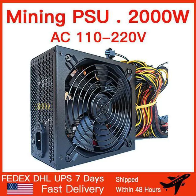 Main image of 2000W PC Mining Power Supply for Bitcoin Miner ATX 2000W PICO PSU Power Supply Ethereum 2000W ATX Power Supply Bitcoin 12V V2.31 ETH Coin Mining