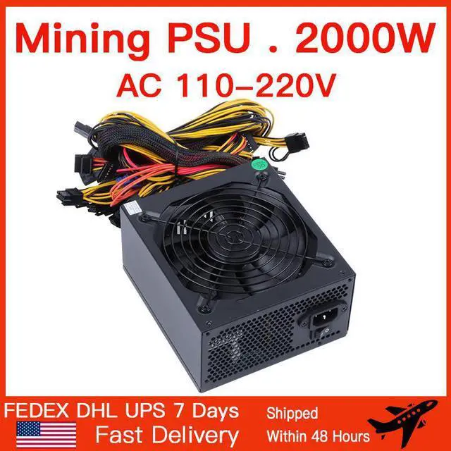 Main image of ATX 2000w 110-220v Suitable for all kinds of Mining Power Supply 8GPU ETH Rig Ethereum Miner PC PSU temperature control