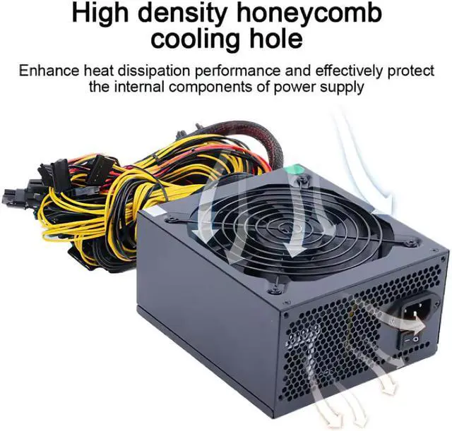 Alt view image 3 of 7 - ATX 2000w 110-220v Suitable for all kinds of Mining Power Supply 8GPU ETH Rig Ethereum Miner PC PSU temperature control