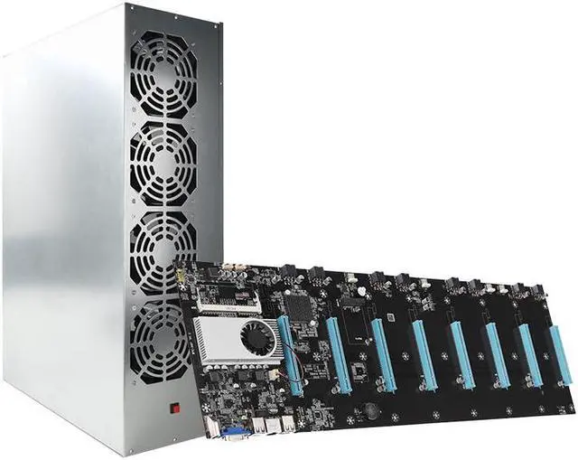 Alt view image 2 of 7 - BTC-S37 Mining miner Rig Set Motherboard 8 Graphics Card Slots + 1800W PSU+ 4G DDR3 + 8Pin Power Cable + 128G mSATA SSD