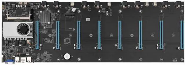Alt view image 4 of 7 - BTC-S37 Mining miner Rig Set Motherboard 8 Graphics Card Slots + 1800W PSU+ 4G DDR3 + 8Pin Power Cable + 128G mSATA SSD