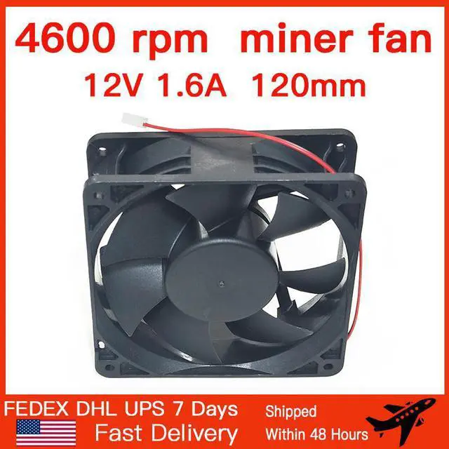 Main image of (10 pieces)Bitcoin Miner Fan, 4-Pin PWM, 4600RPM High Air Flow High Speed, for Mining Frame Miner Rig Case, Crypto Coin BTC ETH, CPU and Liquid Cooler Fan, Radiator, 120*120*38mm, Black