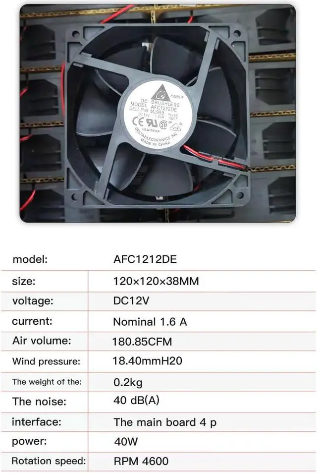 Alt view image 2 of 7 - (10 pieces)Bitcoin Miner Fan, 4-Pin PWM, 4600RPM High Air Flow High Speed, for Mining Frame Miner Rig Case, Crypto Coin BTC ETH, CPU and Liquid Cooler Fan, Radiator, 120*120*38mm, Black