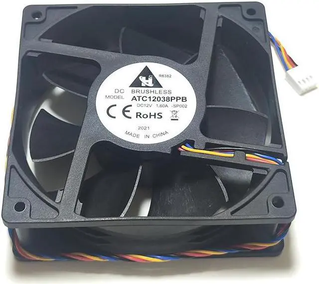 Alt view image 7 of 7 - (10 pieces) ATC12038PPB 12cm inverter fan 12038 DC 12V 1.6A 4600RPM 120*120*38 mm axial fan server inverter cooling fan case square cooler