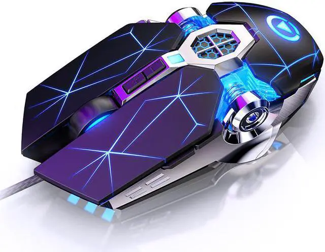Alt view image 2 of 6 - Mechanical keyboard and mouse set,104 Keys USB Wired Mechanical Gaming Keyboard, with Rainbow RGB Backlit, Punk button Black