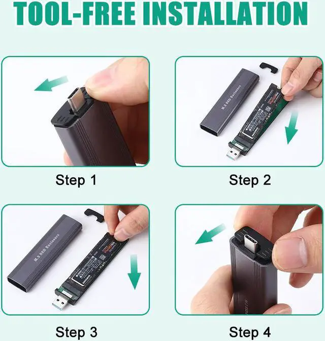 Alt view image 5 of 7 - Manufacturer Custom Nvme Hard-Disk Case Cartridge USB3.1 Type-C SSD Enclosure