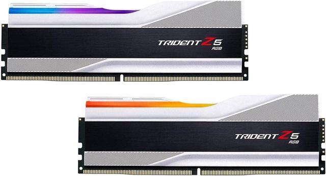 G.SKILL Trident Z5 RGB Series (Intel XMP 3.0) DDR5 RAM 32GB (2x16GB)  6000MT/s CL30-40-40-96 1.35V Desktop Computer Memory UDIMM - Metallic  Silver (F5-6000J3040F16GA2-TZ5RS) 