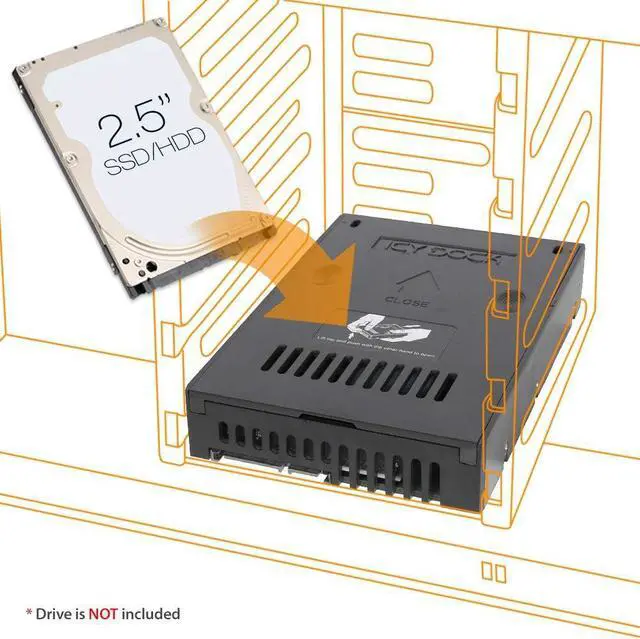 Main image of ICY DOCK 2.5 inch to 3.5 inch SATA HDD & SSD Mounting Kit for Internal 3.5" Drive Bay with Removable Cover | EZConvert Lite MB882SP-1S-2B