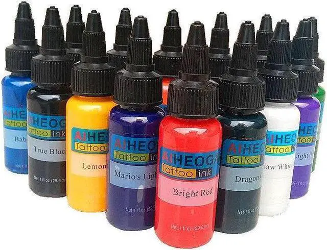 Alt view image 2 of 3 - 14 Bottles 30ml Professional Permanent Makeup Tattoo Ink 1oz Tatoo Ink Set 30ml Inks Pigment Body Art Tattoo Supplies