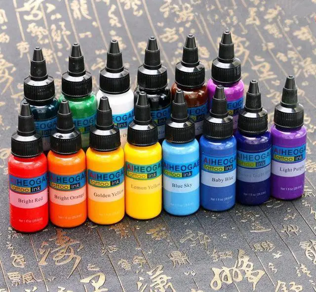 Alt view image 3 of 3 - 14 Bottles 30ml Professional Permanent Makeup Tattoo Ink 1oz Tatoo Ink Set 30ml Inks Pigment Body Art Tattoo Supplies