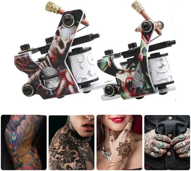Alt view image 3 of 3 - Tattoo Kit 2 Machine Gun 7 Colors Pigment Tattoo Ink Set Black Power Supply Needles Tips Disposable Supplies Tattoo Kit Complete Set