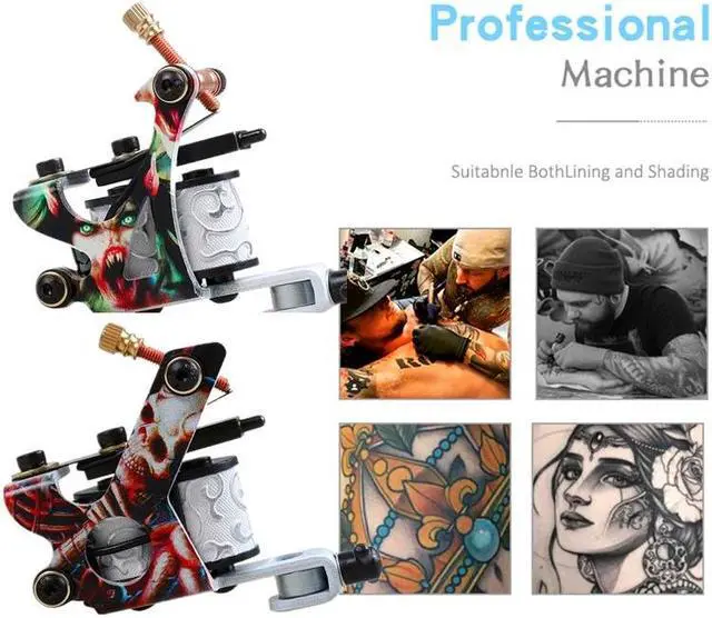 Alt view image 2 of 3 - Tattoo Kit 40 Colors Pigment Tattoo Ink Set Black Power Supply Needles Tips Disposable Supplies Tattoo Kit Complete Set tattoo machine gun