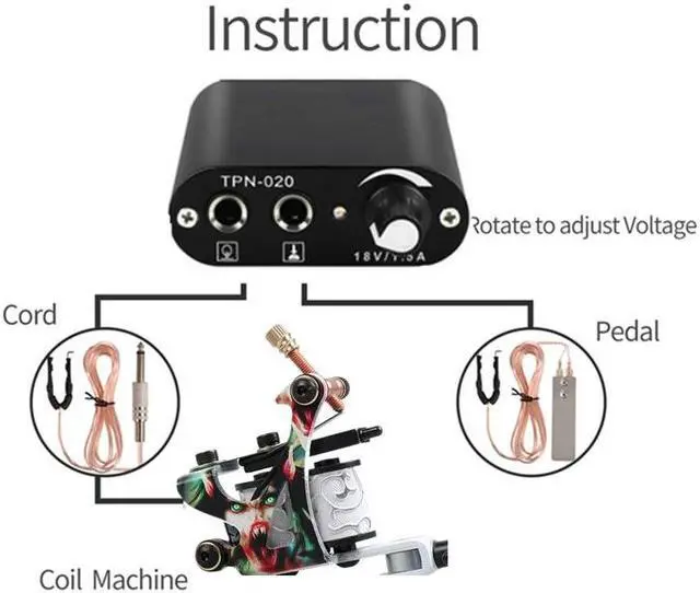 Alt view image 3 of 4 - Beginner Tattoo Kit Complete Set Tattoo Machines 7 Colors Tattoo Ink Supplies Black Mini Power Supply Body Art Complete Tattoo Kits