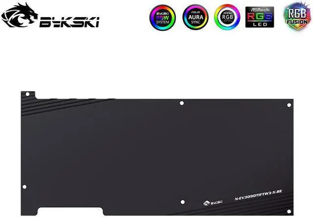Alt view image 5 of 14 - Bykski GPU Waterblock, for EVGA GeForce RTX 3090 TI FTW3 Ultra, PC GPU Water Liquid Cooling Block Cooler, with Metal Backplate 5V 3Pin RBW Lights