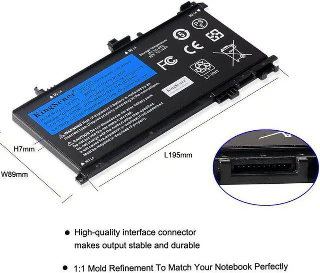 Alt view image 4 of 7 - KingSener TE03XL Laptop Battery Notebook Batteries For HP OMEN 15-bc011TX 15-bc012TX 15-bc013TX 15-AX015TX AX017TX TPN-Q173 HSTNN-UB7A 849910-850