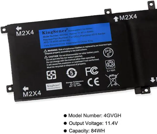 Alt view image 4 of 7 - KingSener New 4GVGH Laptop Battery Notebook Batteries for DELL Precision 5510 XPS 15 9550 series 1P6KD T453X 11.4V 84WH