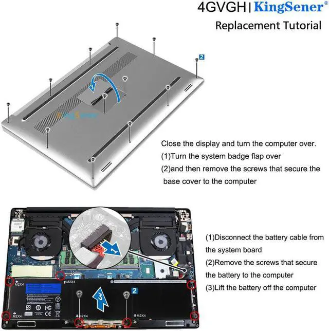 Alt view image 6 of 7 - KingSener New 4GVGH Laptop Battery Notebook Batteries for DELL Precision 5510 XPS 15 9550 series 1P6KD T453X 11.4V 84WH