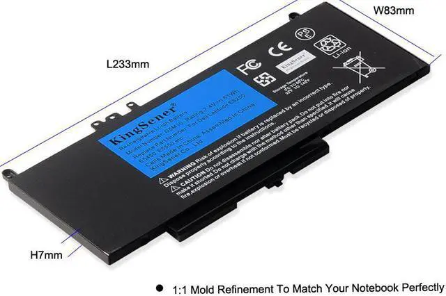 Alt view image 4 of 7 - KingSener G5M10 Laptop battery For DELL Latitude E5250 E5450 E5550 8V5GX R9XM9 WYJC2 1KY05 7.4V 51WH Free Tool Notebook Replacement