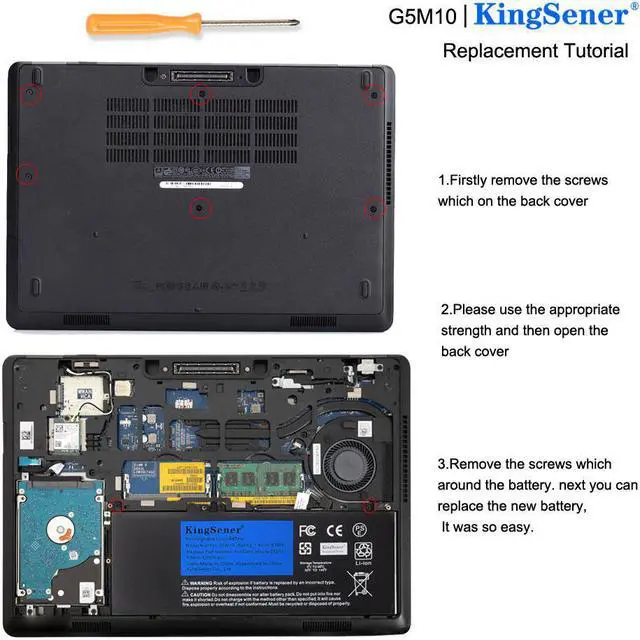 Alt view image 7 of 7 - KingSener G5M10 Laptop battery For DELL Latitude E5250 E5450 E5550 8V5GX R9XM9 WYJC2 1KY05 7.4V 51WH Free Tool Notebook Replacement