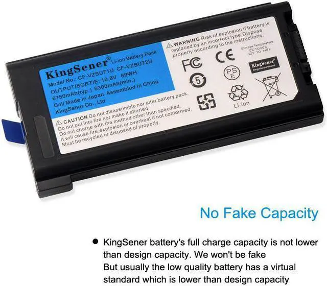 Alt view image 2 of 7 - KingSener Japanese Cell CF-VZSU71U Laptop Battery For Panasonic Toughbook CF-30 CF-31 CF-53 CF-VZSU46U CF-VZSU72U 10.8V 69WH 6750mAh Notebook Replacement