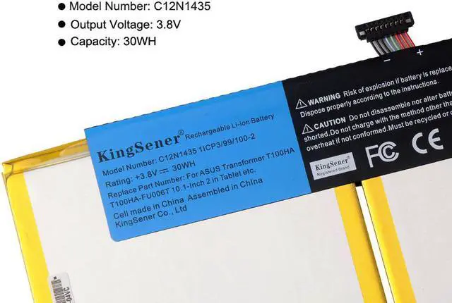 Alt view image 6 of 6 - KingSener New C12N1435 Laptop Battery For ASUS T100HA T100HA-FU006T 10.1-Inch 2 in 1 Touchscreen Tablet battery 3.8V 30WH